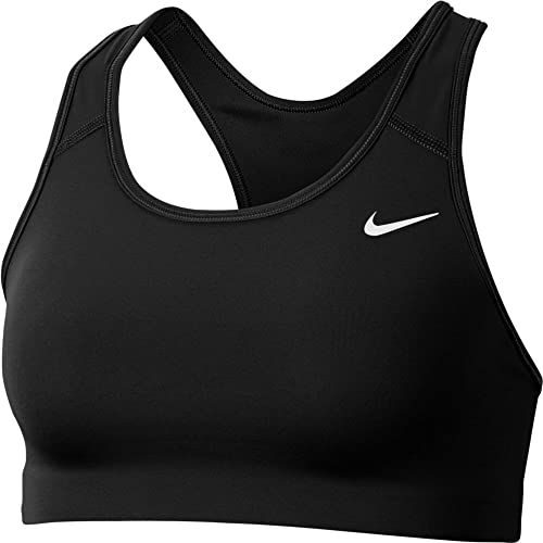 Nike Damen Swoosh Non Padded Sport-BH mit mittlerem Halt, Black/White, S
