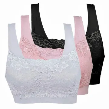 Vertvie Sport-BH 3er Set Schwarz, Rosa, Weiß - Push-Up Yoga Bra